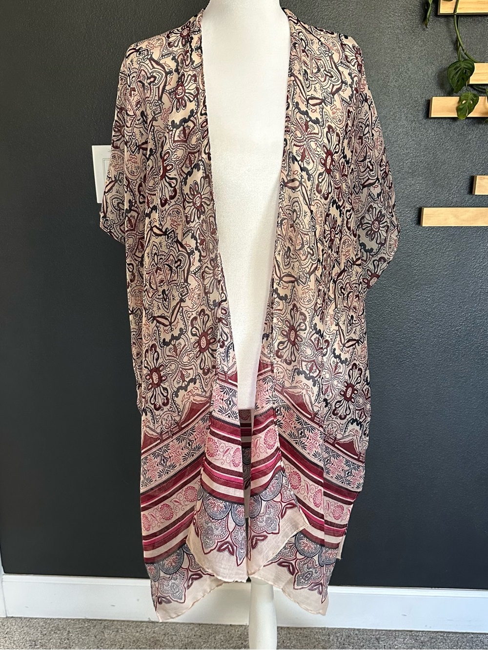 Vintage Inspired Humble Hilo Boho Kimono Cardigan Cover Up One Size